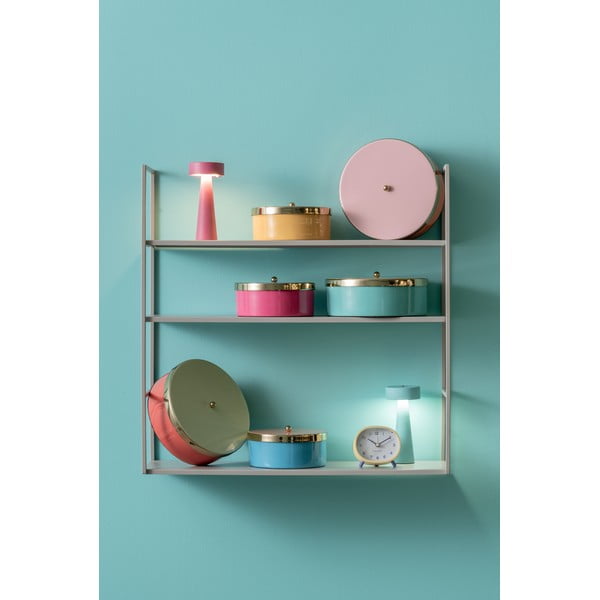 Różowy metalowy pojemnik dekoracyjny ø 16x6 cm Double Funky – PT LIVING-image-1