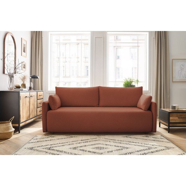 Pomarańczowa rozkładana sofa 211 cm Marcel – Bobochic Paris-image-1