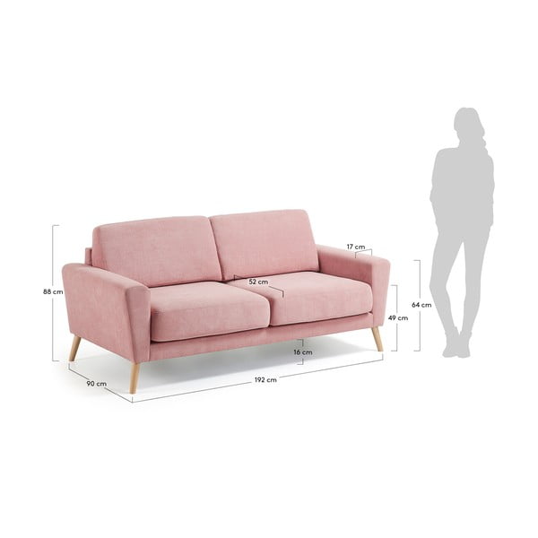 Różowa sofa 3-osobowa La Forma Guy-image-3