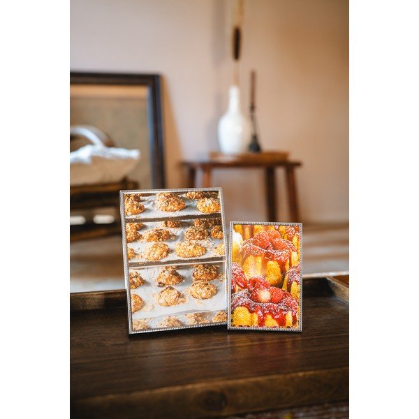 Metalowa ramka stojąca w kolorze srebra z połyskiem 14x19 cm Sweet Memory Pearl – Zilverstad-image-1