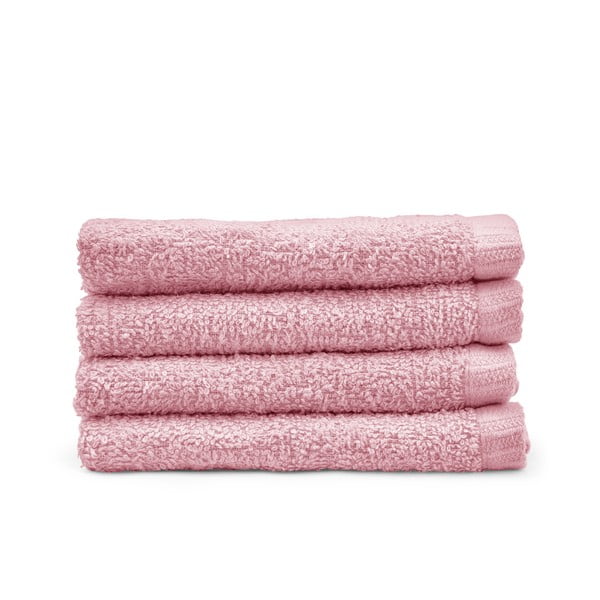 Różowe bawełniane ręczniki szybkoschnące zestaw 4 szt. 30x30 cm Quick Dry – Catherine Lansfield