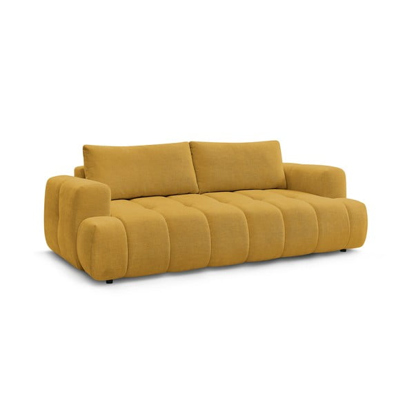 Musztardowa rozkładana/ze schowkiem sofa 251 cm Fuji – Bobochic Paris-image-3