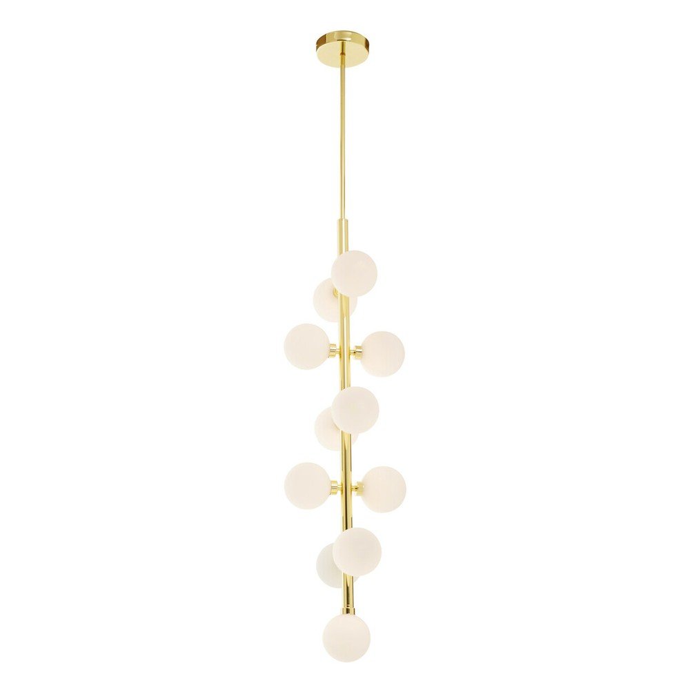 Biała/w kolorze złota metalowa lampa wisząca ze szklanym kloszem ø 27 cm Trieste – Premier Housewares