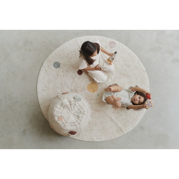 Beżowy bawełniany dziecięcy dywan do zabawy ø150 cm Solar System – Lorena Canals-image-1