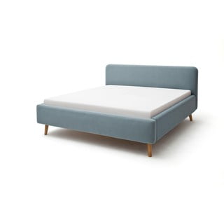 Niebieske/szare tapicerowane łóżko dwuosobowe 160x200 cm Mattis – Meise Möbel