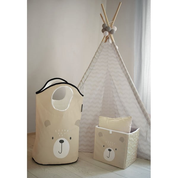 Beżowy materiałowy dziecięcy pojemnik do przechowywania Dots from the Forest – Butter Kings-image-1