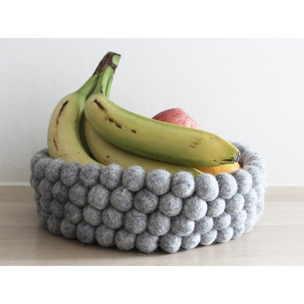 Stalowoszary wełniany koszyk kulkowy Wooldot Ball Basket, ⌀ 28 cm-image-1