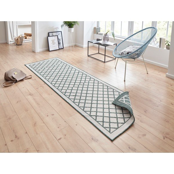 Zielono-kremowy chodnik odpowiedni na zewnątrz NORTHRUGS Sydney, 80x250 cm-image-1