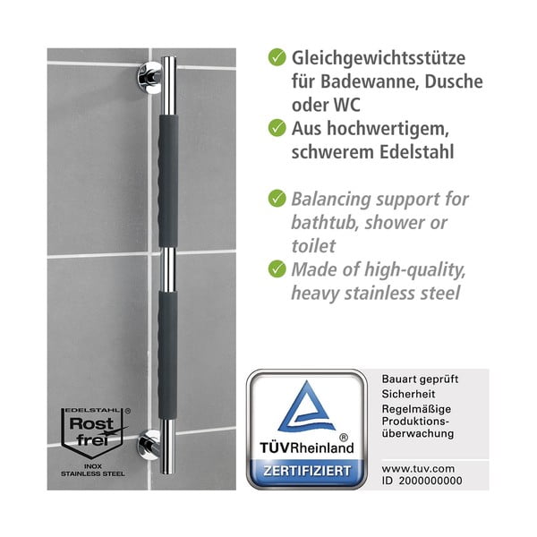 Uchwyt ścienny do łazienki ze stali nierdzewnej Secura – Wenko-image-4