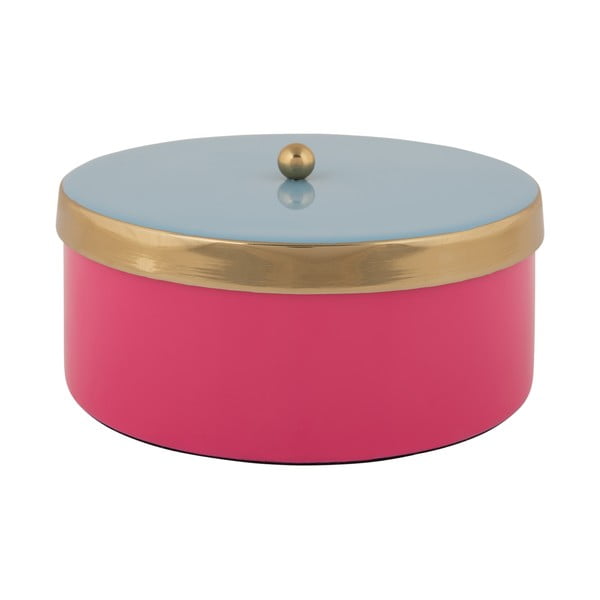 Różowy metalowy pojemnik dekoracyjny ø 16x6 cm Double Funky – PT LIVING