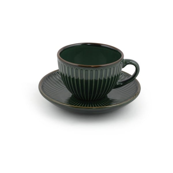 Ciemnozielone ceramiczne filiżanki zestaw 6 szt. 0.21 l – Hermia-image-2
