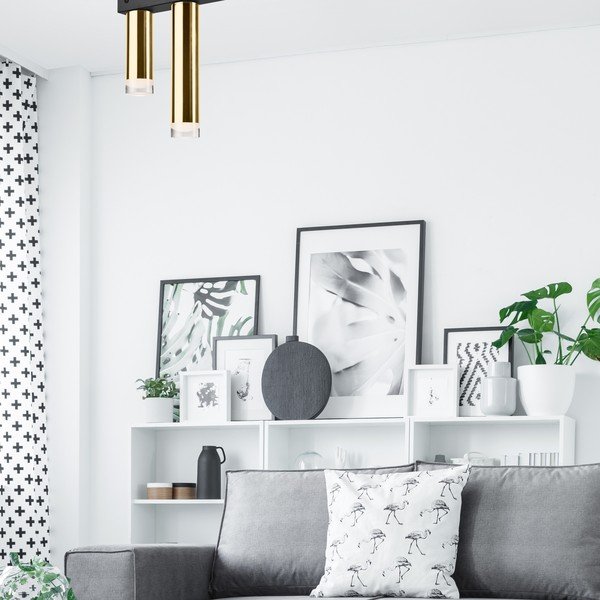 Lampa sufitowa w czarno-złotym kolorze ø 6 cm Diego – LAMKUR-image-1