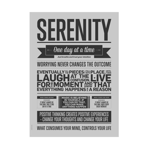 Plakat autorski Serenity Grey, 50x70 cm