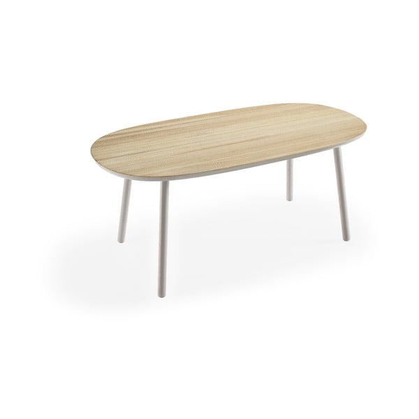 Stół z drewna jesionowego z szarymi nogami EMKO Naïve, 180x90 cm