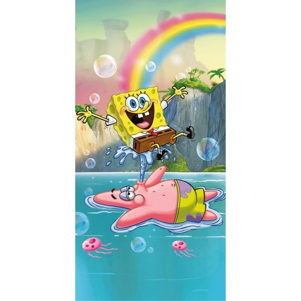 Bawełniany ręcznik dziecięcy 70x140 cm Sponge Bob "Tropical Duo" – Jerry Fabrics