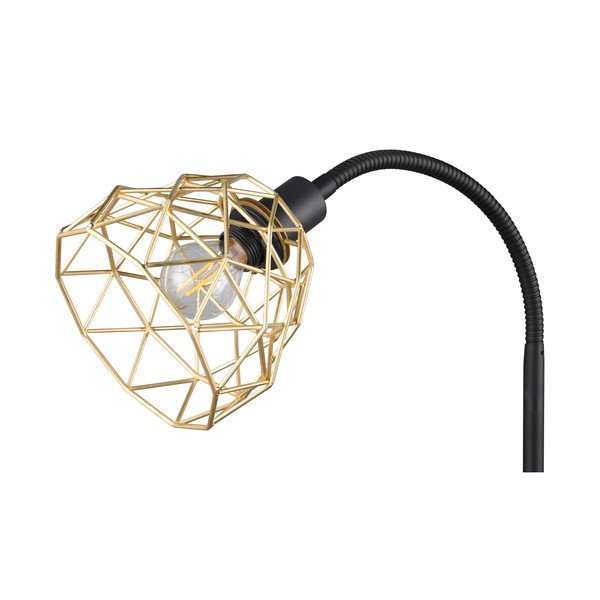 Lampa stojąca w czarno-złotym kolorze z metalowym kloszem (wys. 180 cm) Haval – Reality-image-4