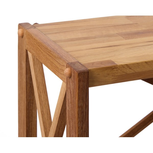 Regał z litego drewna dębowego w naturalnym kolorze 70x161 cm X-Shelf – Unique Furniture-image-4