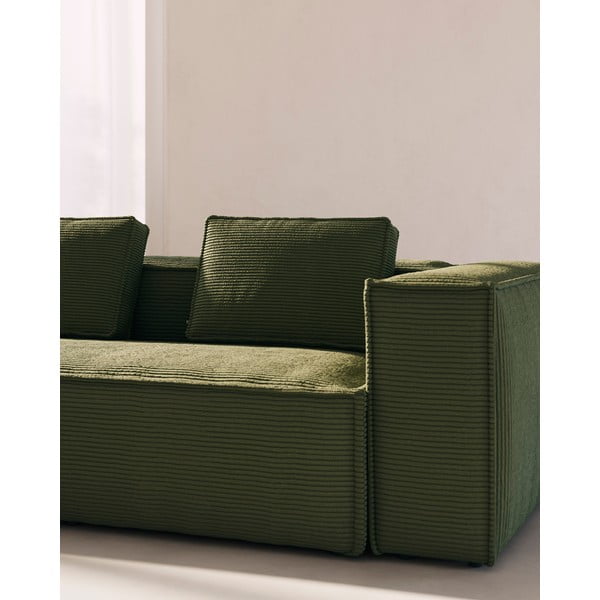 Zielony sztruksowy narożnik Blok – Kave Home-image-3