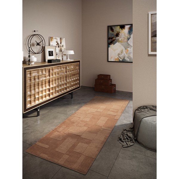 Brązowy wełniany chodnik tkany ręcznie 80x250 cm Wilhelmine – Villeroy&Boch-image-1