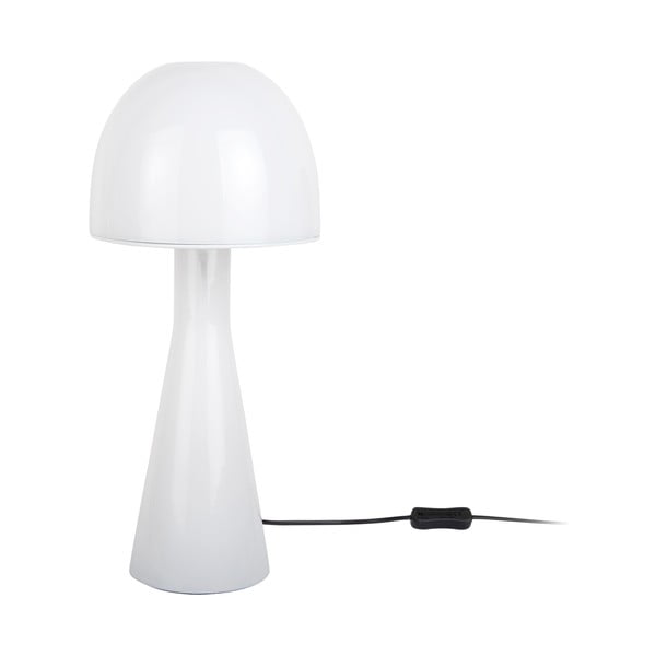 Biała lampa stołowa ze szklanym kloszem (wysokość 45 cm) Bombin – Leitmotiv