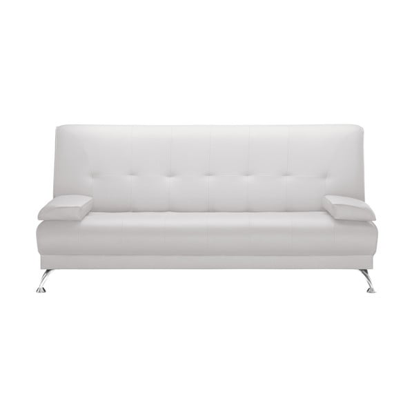 Biała rozkładana sofa z imitacji skóry Prêt à Meubler Classics Midnight