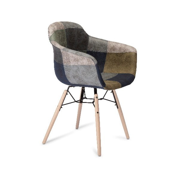 Szare krzesło z nogami z drewna bukowego Furnhouse Flame Patch-image-2