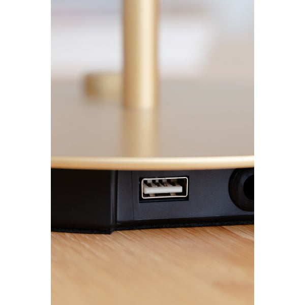 Jasnoszara lampa stołowa LED ze ściemniaczem i metalowym kloszem (wysokość 41,5 cm) Asteria Table – UMAGE-image-4