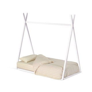 Białe łóżko dziecięce w kształcie domku z drewna bukowego 70x140 cm Maralis – Kave Home