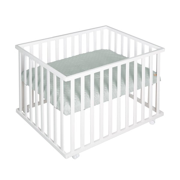 Biały kojec dla dzieci na kółkach 100x75 cm Style – Roba