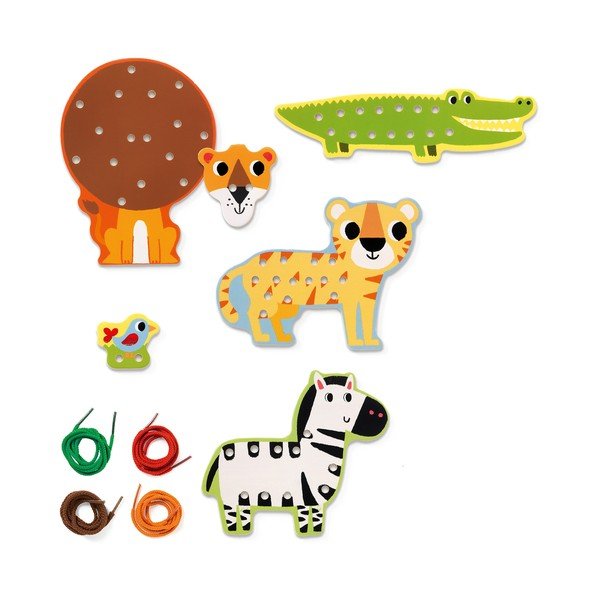 Drewniane zwierzątka do wyszywania dla dzieci Djeco Dżungla-image-2