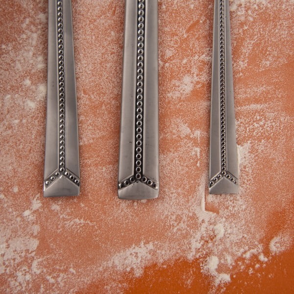 Sztućce 24 szt. ze stali nierdzewnej w kolorze srebra Bright – Orion-image-3