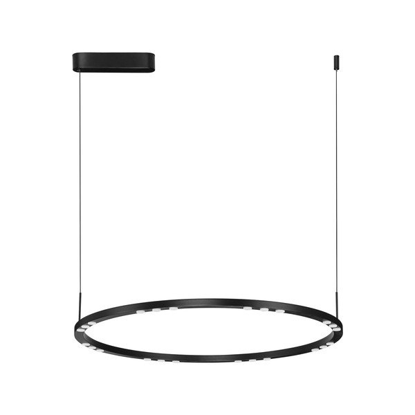 Aluminiowa lampa wisząca LED ze ściemniaczem w kolorze matowej czerni ø 80 cm Lunette – Nova Luce
