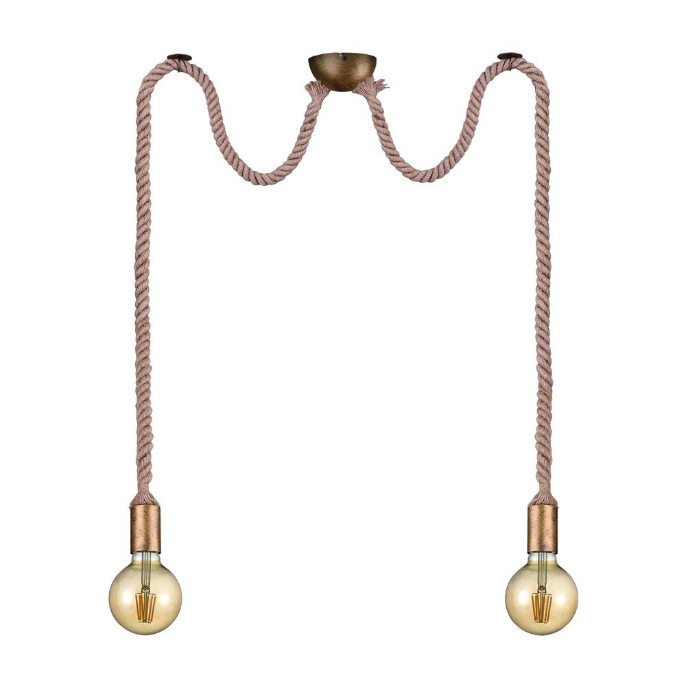 Lampa wisząca w kolorze mosiądzu ø 12 cm Rope – Trio