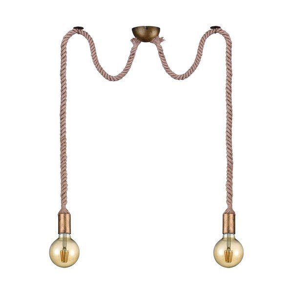 Lampa wisząca w kolorze mosiądzu ø 12 cm Rope – Trio