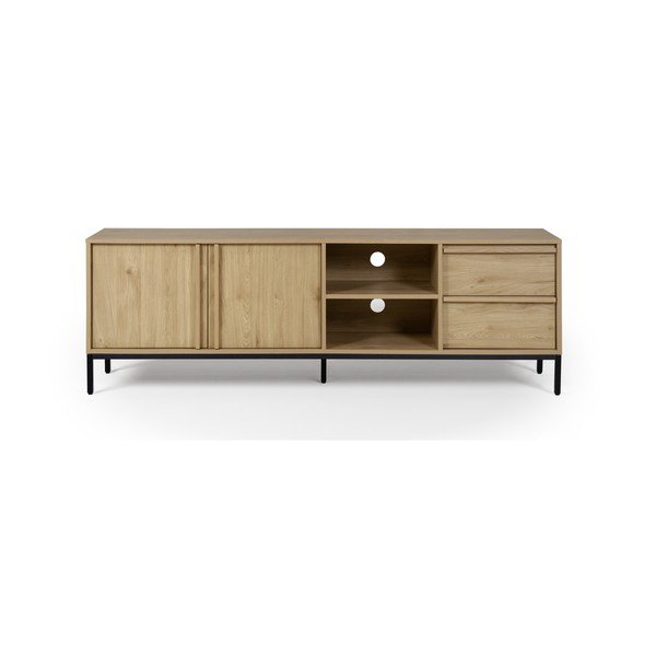 Szafka pod TV w dekorze dębu w naturalnym kolorze 180x59x40 cm Luc – Marckeric