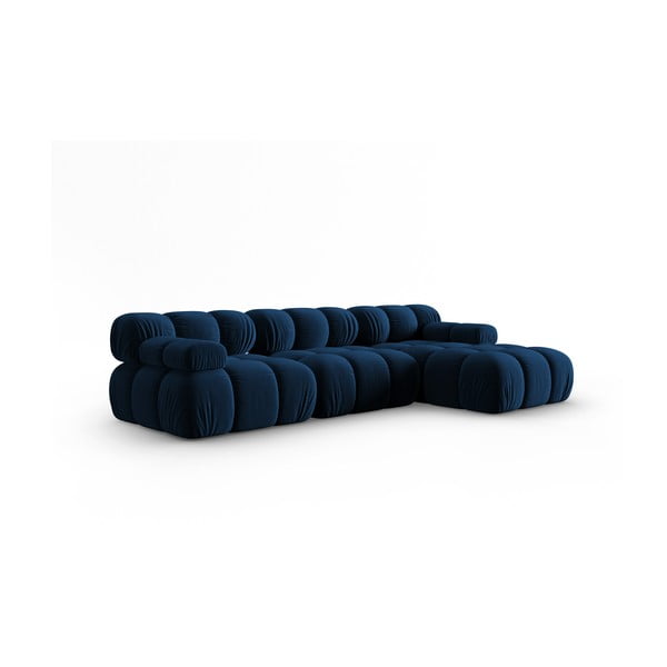 Niebieska aksamitna sofa 285 cm Bellis – Micadoni Home-image-3