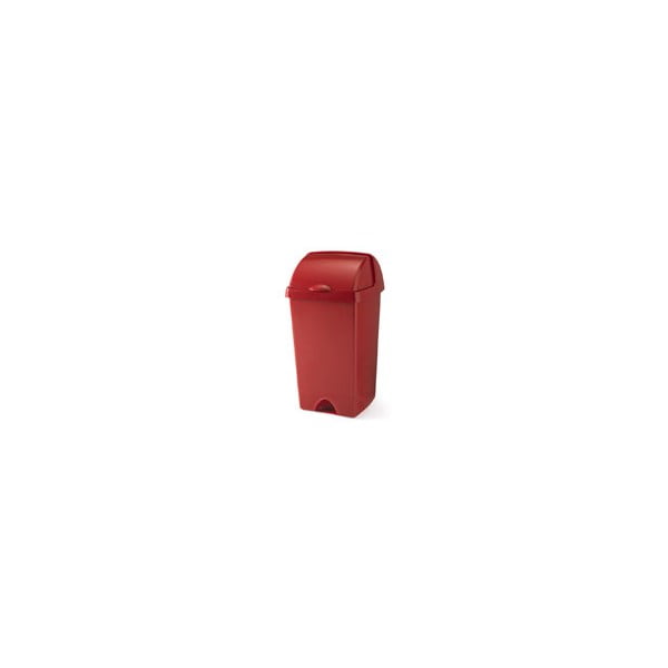 Czerwony kosz na śmieci z odsuwanym wiekiem Addis, 38x34x68 cm