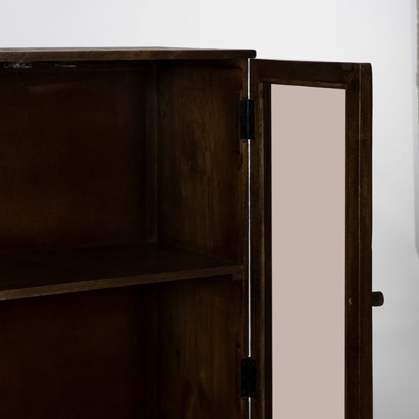 Brązowa witryna z litego drewna mango 80x140x40 cm Ravi – Ixia-image-3