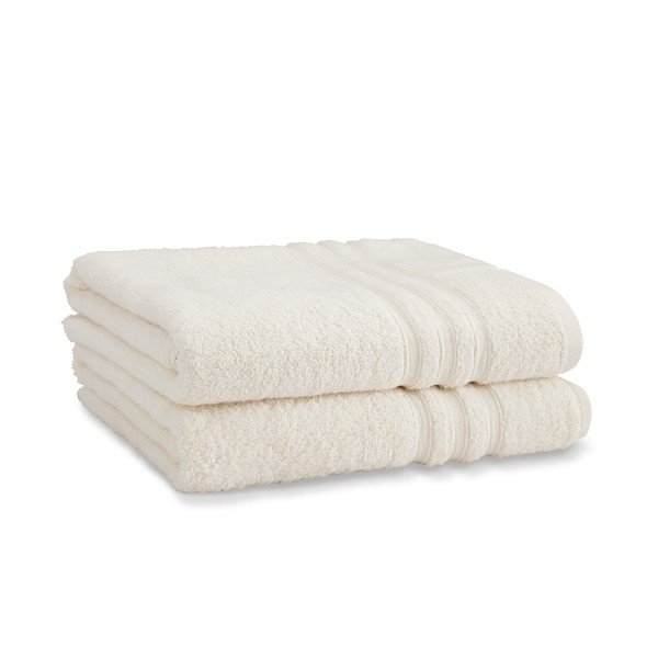 Kremowe bawełniane ręczniki kąpielowe frotte zestaw 2 szt. 90x140 cm Zero Twist – Catherine Lansfield