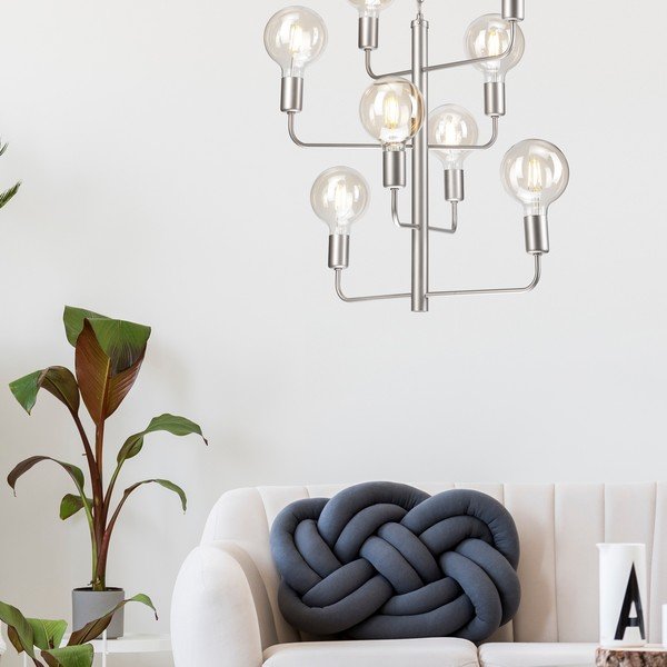 Lampa wisząca w kolorze srebra − LAMKUR-image-1