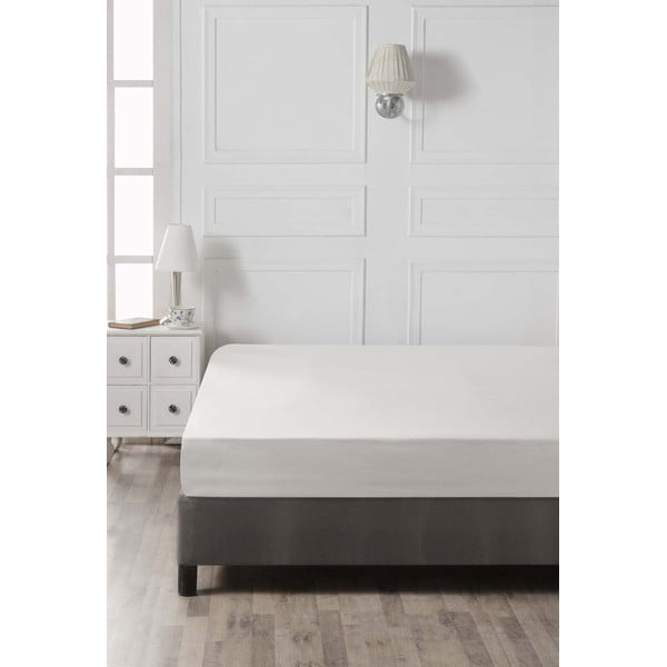 Białe bawełniane prześcieradło z gumką 140x200 cm – Mijolnir-image-2