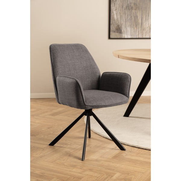 Jasnoszare tapicerowane fotele jadalniane zestaw z podłokietnikami 2 szt. Glenda – Actona-image-1