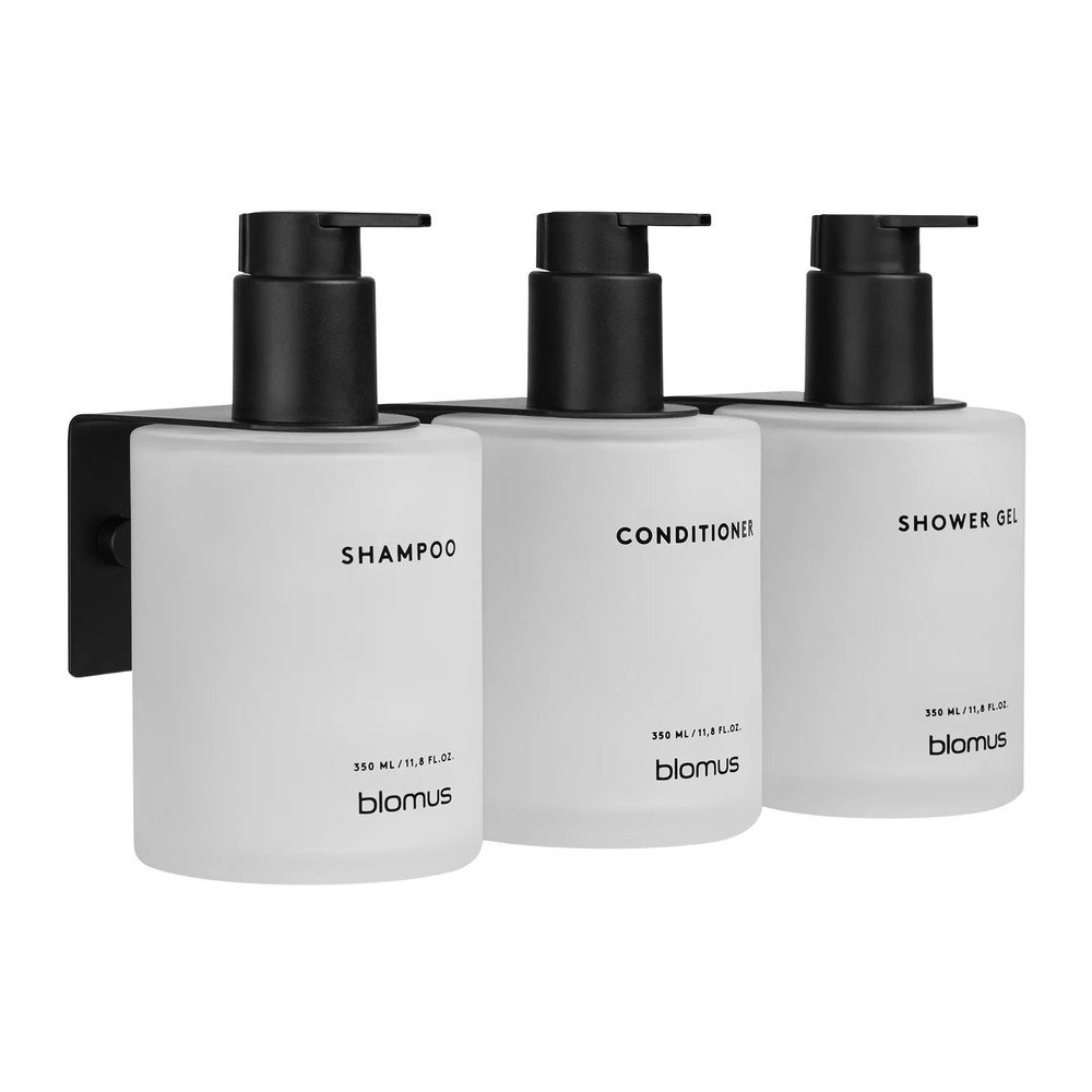 Białe ścienne szklane dozowniki do mydła 3 szt. 350 ml Kirei – Blomus