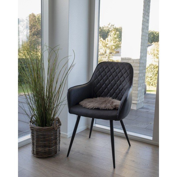 Ciemnoniebieskie tapicerowane fotele jadalniane zestaw z podłokietnikami 2 szt. Harbo – House Nordic-image-1