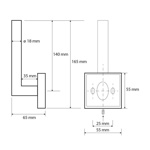 Mosiężny uchwyt na papier toaletowy w kolorze srebra Sapho X-Square-image-1