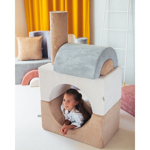 Kremowy sztruksowy piankowy plac zabaw 3 szt. wysokość 37 cm 75x49 cm Rainbow Montessori – Wigiwama-image-4