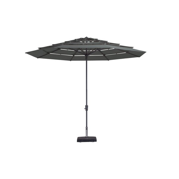 Szary parasol ogrodowy Madison Syros, ø 350 cm
