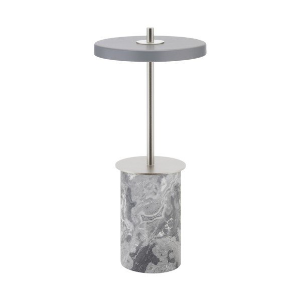 Szara marmurowa lampa stołowa LED ze ściemniaczem z metalowym kloszem (wysokość 25,5 cm) Asteria Move Mini – UMAGE