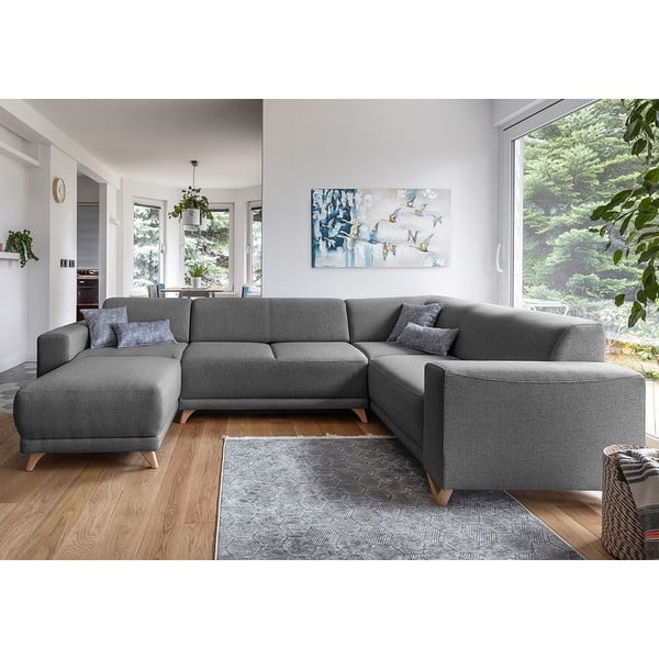 Szary rozkładany/ze schowkiem narożnik (prawostronny/w kształcie litery U) Classy Sophie – Miuform-image-1