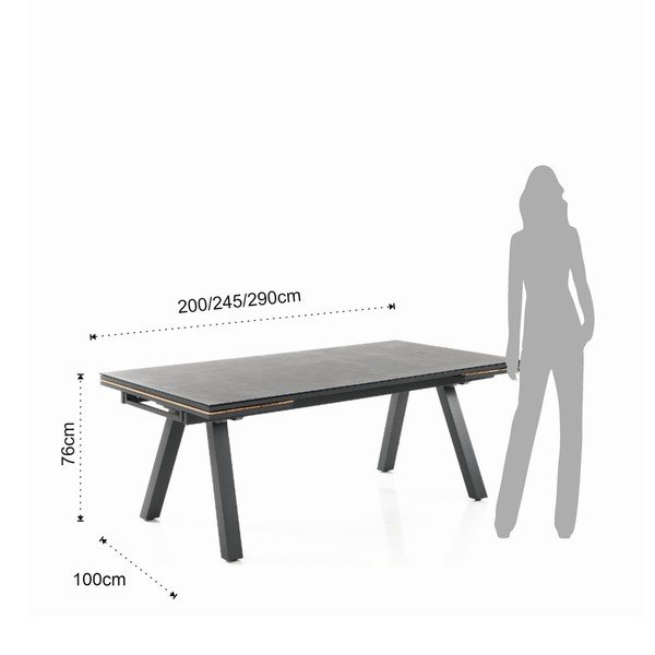 Aluminiowy stół ogrodowy 100x200 cm Thilia – Tomasucci-image-4